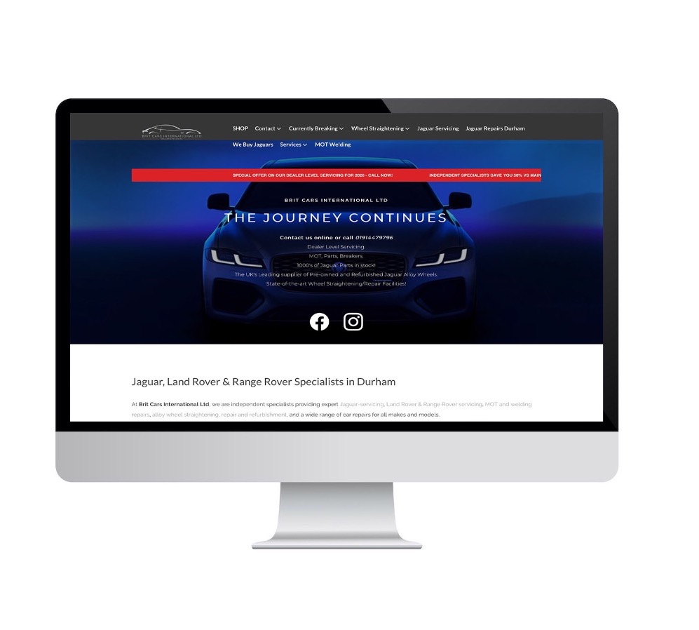Britcars International Website Design in Joomla and SEO